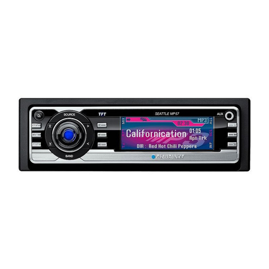 Blaupunkt SEATTLE MP57 7 647 453 310 Operating Instructions Manual