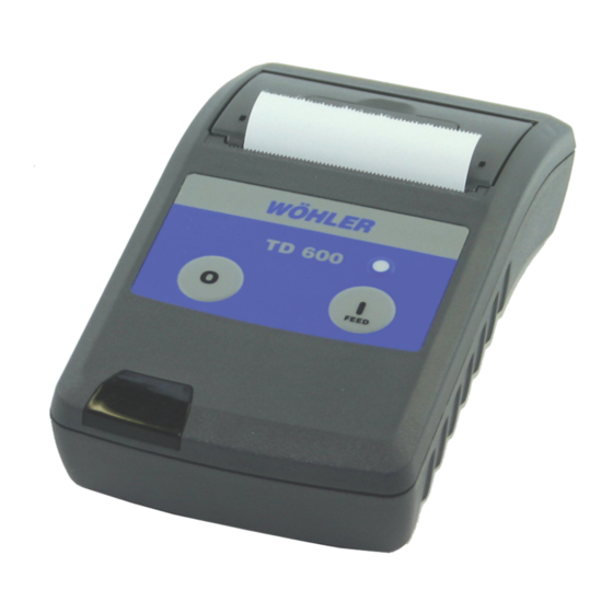 Wohler TD 600 Quick Start Manual