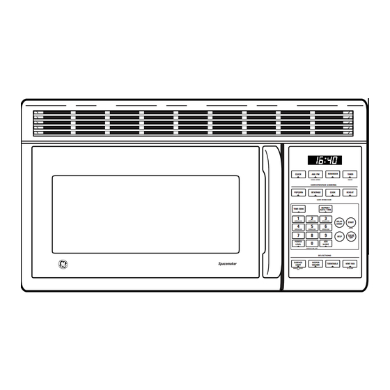 GE Spacemaker JVM1640CJ Dimensions And Installation Information