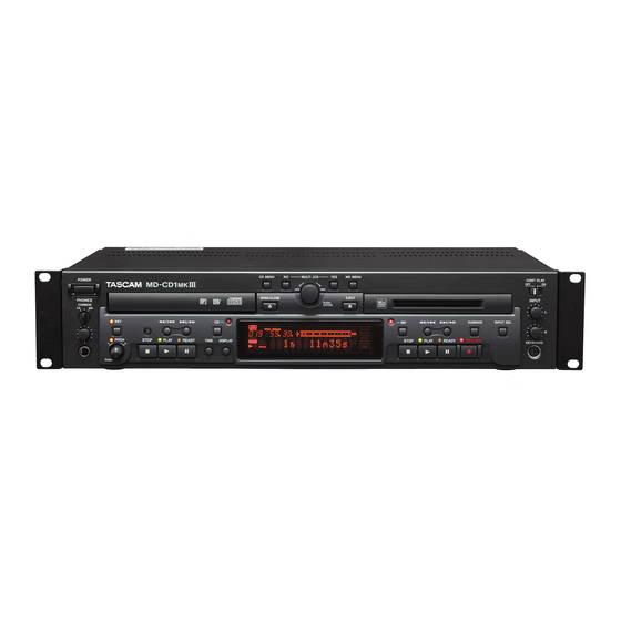 Tascam MD-CD1mkII Owner's Manual