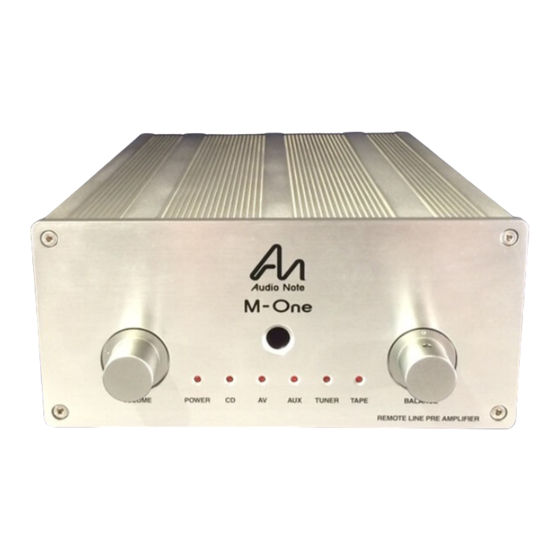 Audio Note M One Line Manual
