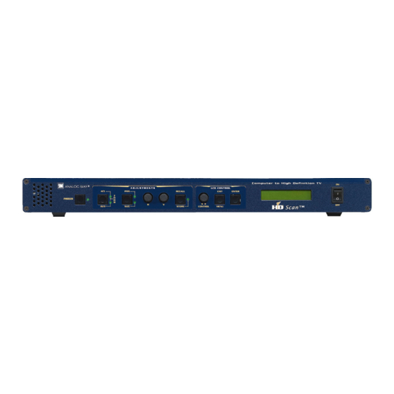 Analog way HD SCAN XTD920 User Manual