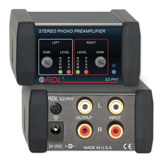 RDL EZ Series Installation And Operation Manual
