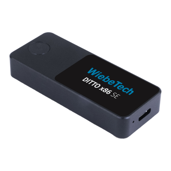 WiebeTech Ditto x86 SE Quick Start Manual