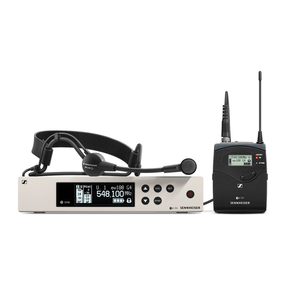 Sennheiser ew 100 G4 Quick Manual
