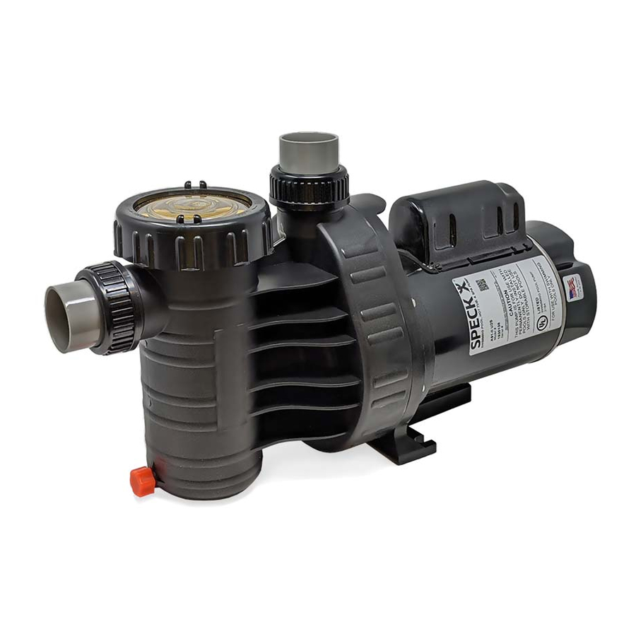 SPECK PUMPS SWIMMING POOL PUMP OWNER'S MANUAL Pdf Download ManualsLib
