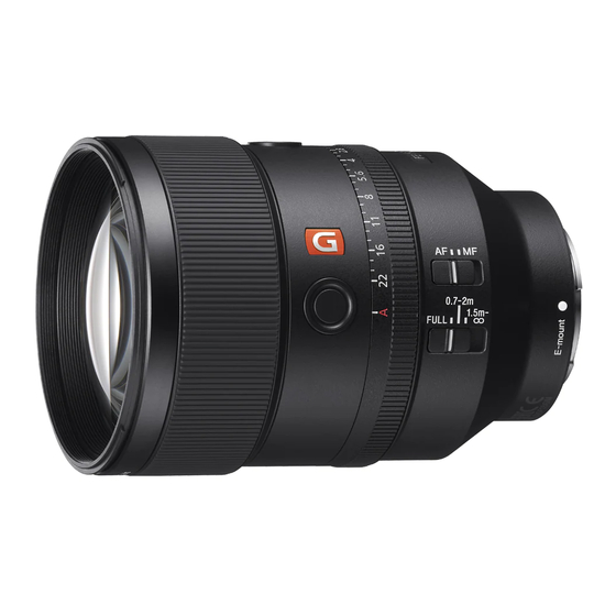 Sony SEL135F18GM Operating Instructions Manual