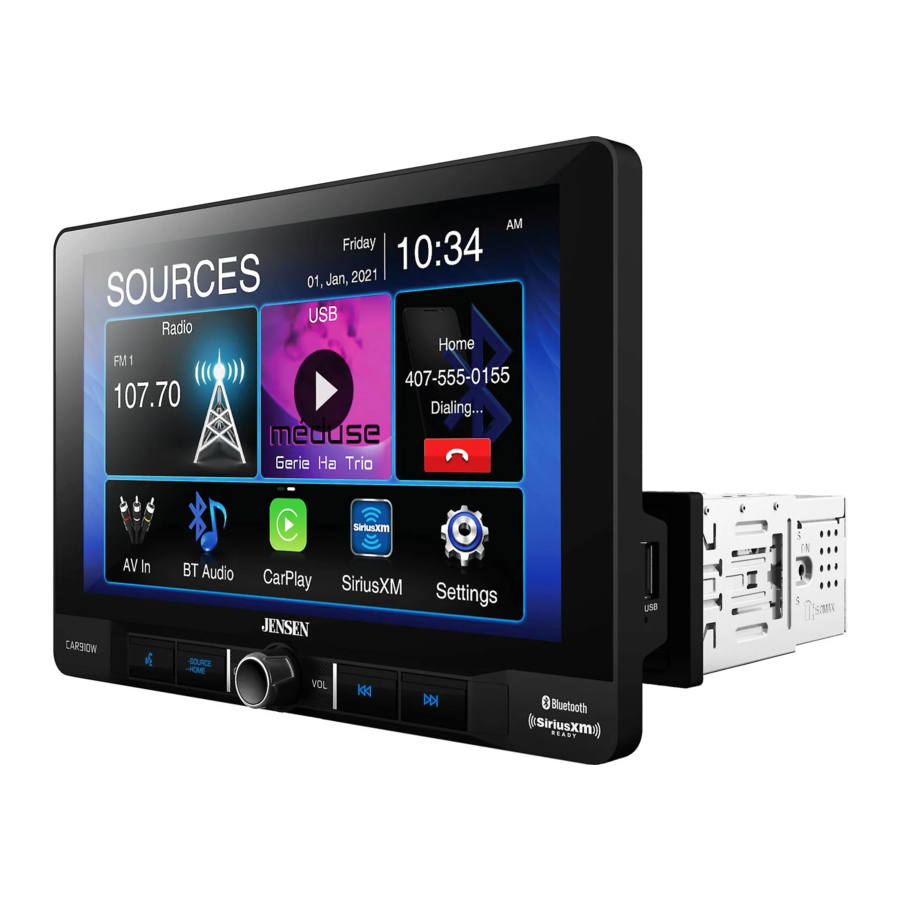 Jensen CAR910W - USB Media Player Manual