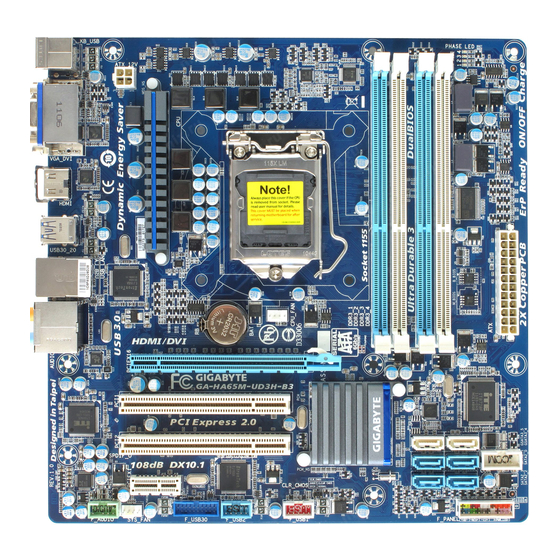 Gigabyte GA-HA65M-UD3H-B3 User Manual
