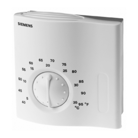 Siemens RAA Series Room Thermostat Manuals