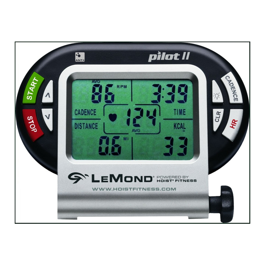 LeMond Fitness Wireless Cadence Meter Pilot II Instruction Manual