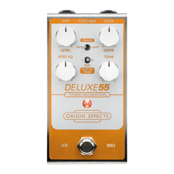 Origin Effects DELUXE55 TWEED RECREATION Getting Started Manual