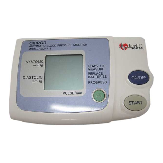 Omron AUTOMATIC BLOOD PRESSURE MONITOR WITH INTELLISENSE HEM-711 Instruction Manual