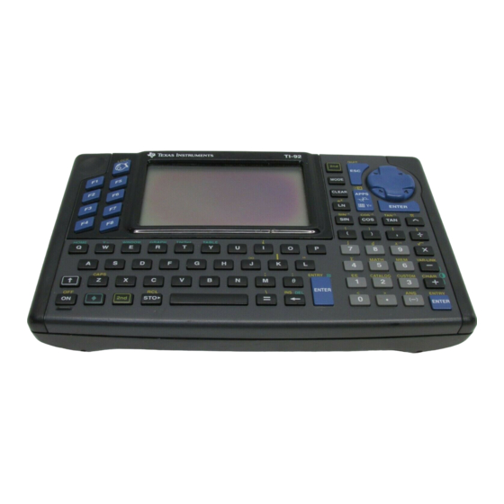 Texas Instruments TI-92 Replacing Instructions