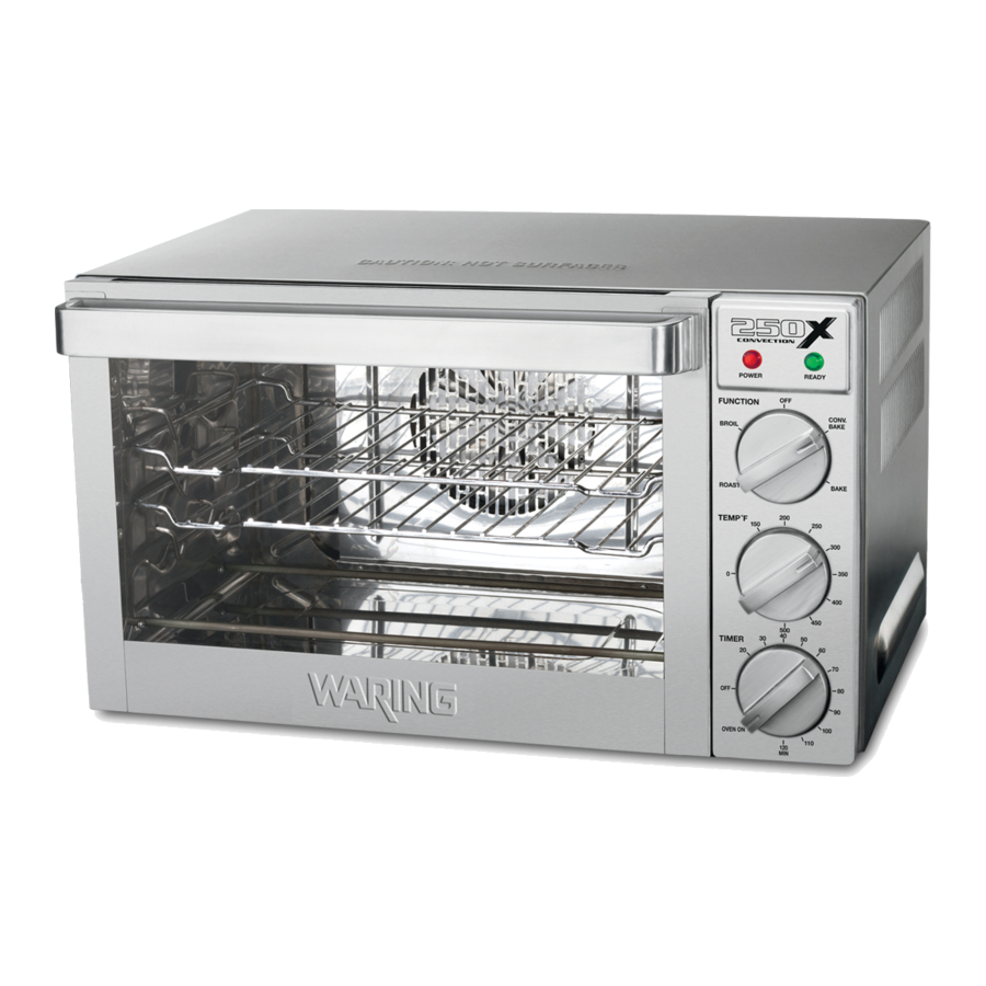 WARING COMMERRCIAL WCO250X / WCO250XC - Convection Oven Manual