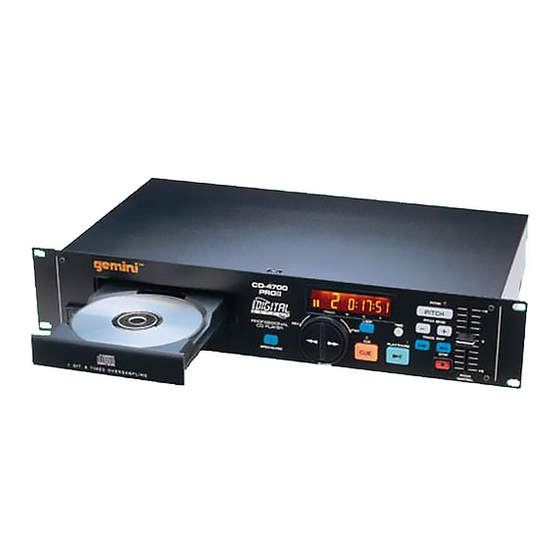 Gemini CD-4700 PRO II Instruction Manual