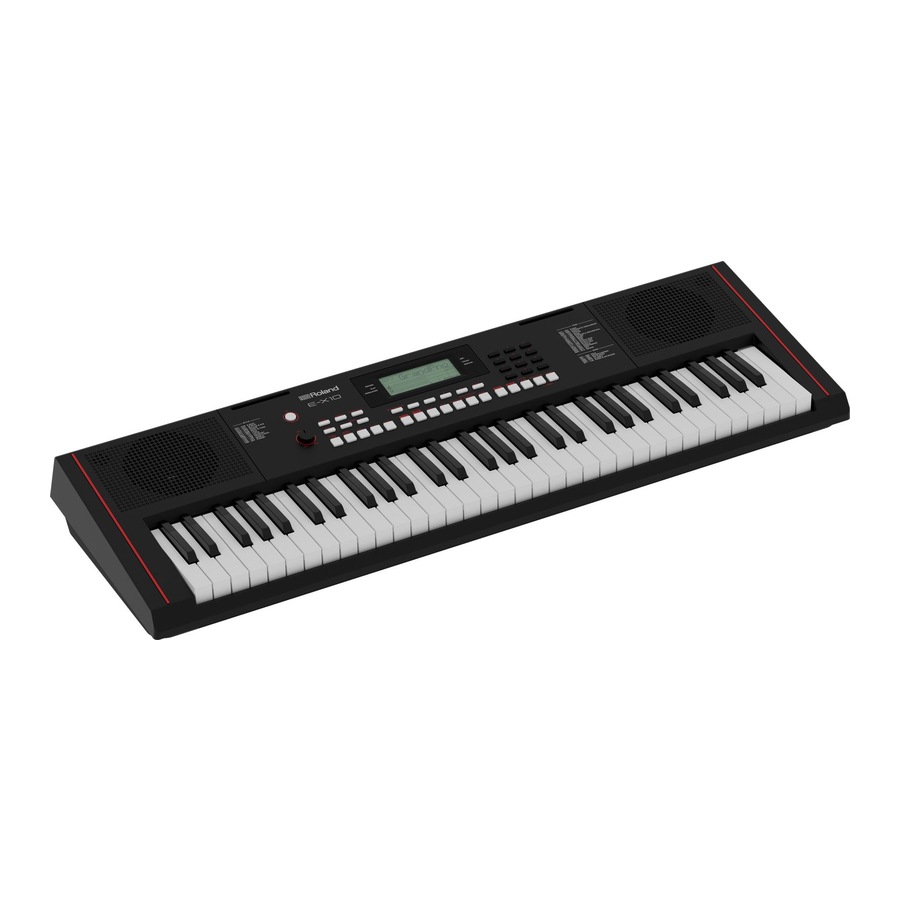 Roland E-X10 - Arranger Keyboard Manual