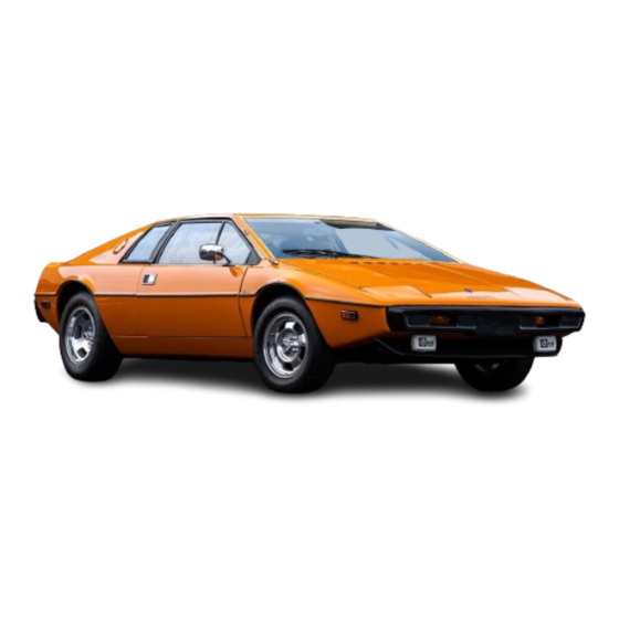 Lotus esprit Owner's Handbook Manual