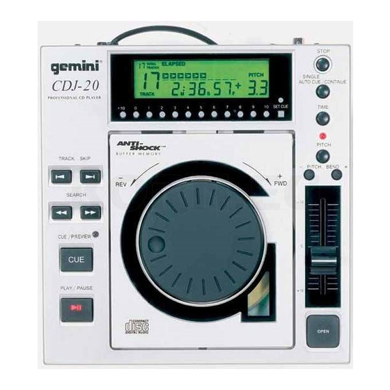 Gemini CDJ-20 Operation Manual