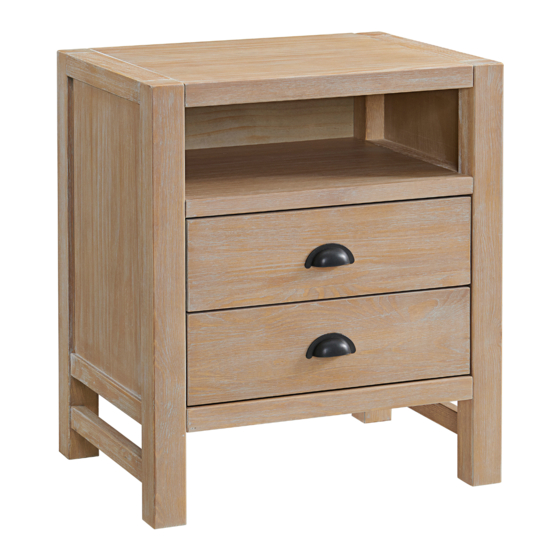 Bolton Furniture 2 Drawer Bedside Nightstand Assembly Instructions Manual