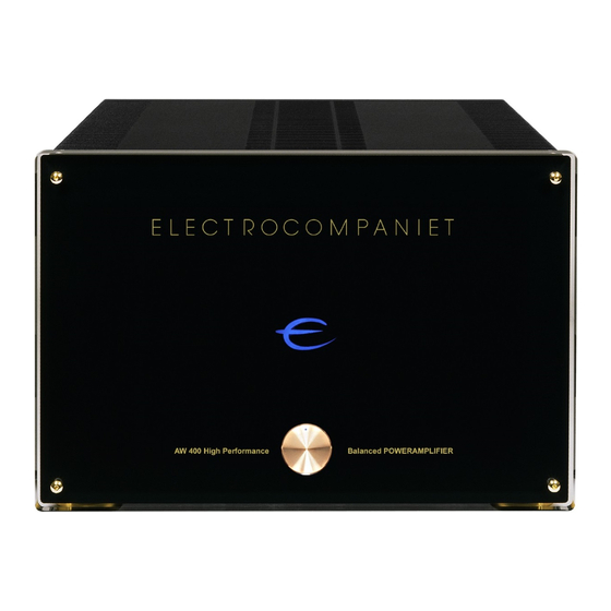 ELECTROCOMPANIET AW400 Owner's Manual