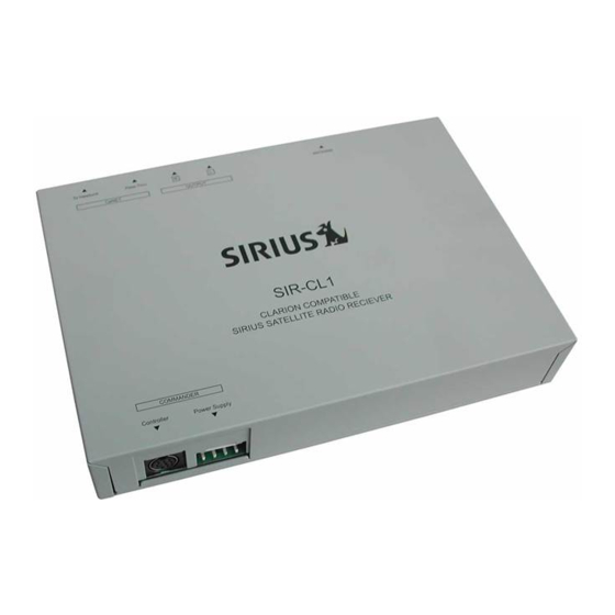 Sirius Satellite Radio Satellite Radio User Manual