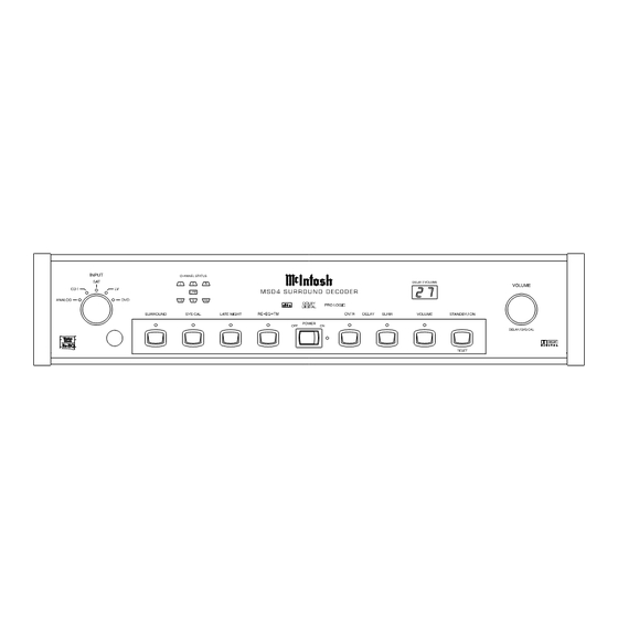 McIntosh MSD4 Owner's Manual