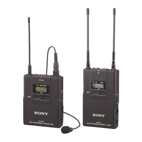 Sony UTX-H2/U3032 - UWP Series Handheld Microphone Manuals