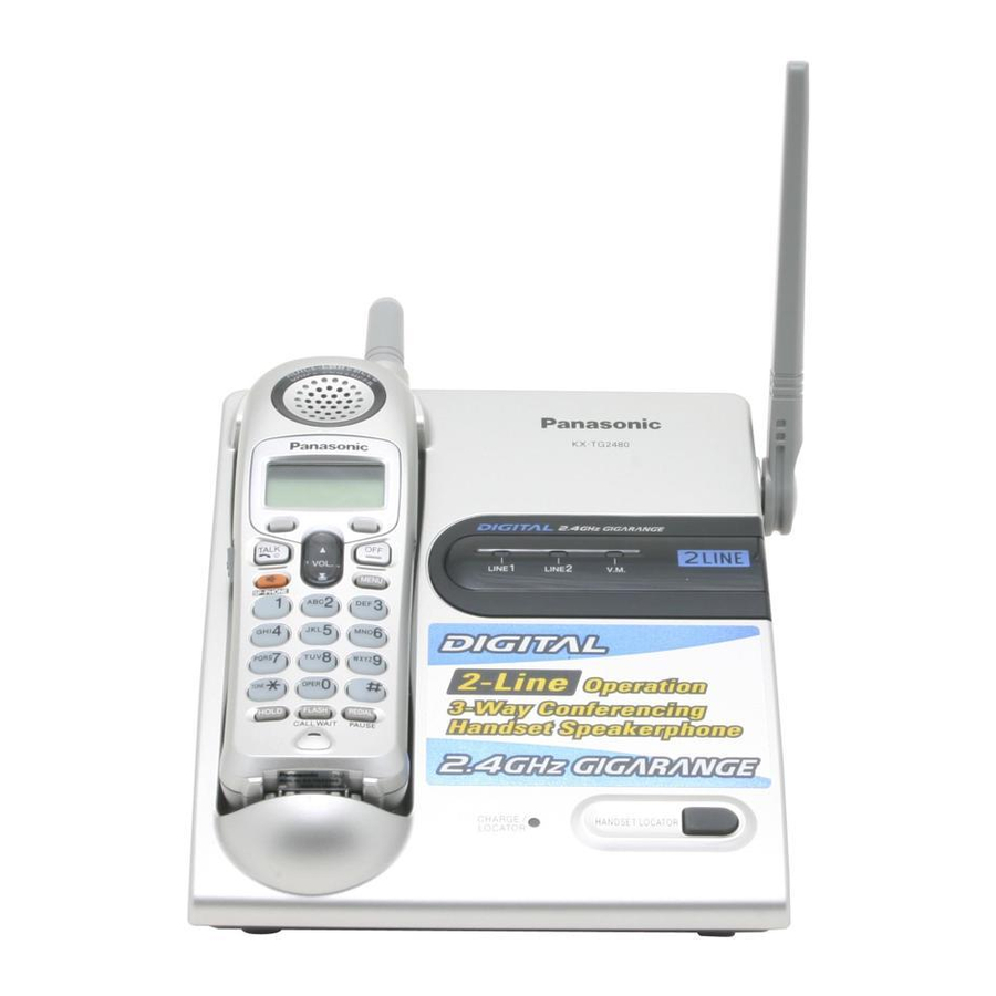 PANASONIC KXTG2480 OPERATING INSTRUCTIONS MANUAL Pdf Download ManualsLib