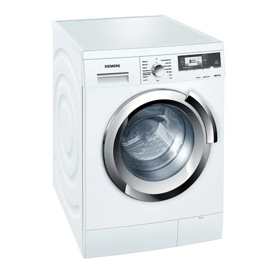 SIEMENS WASHING MACHINE OPERATING INSTRUCTIONS MANUAL Pdf Download