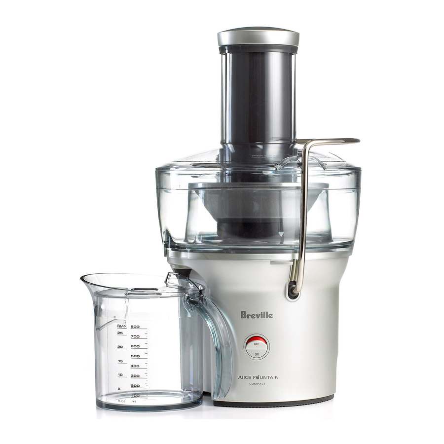 BREVILLE JUICE FOUNTAIN COMPACT BJE200XL INSTRUCTION BOOKLET Pdf
