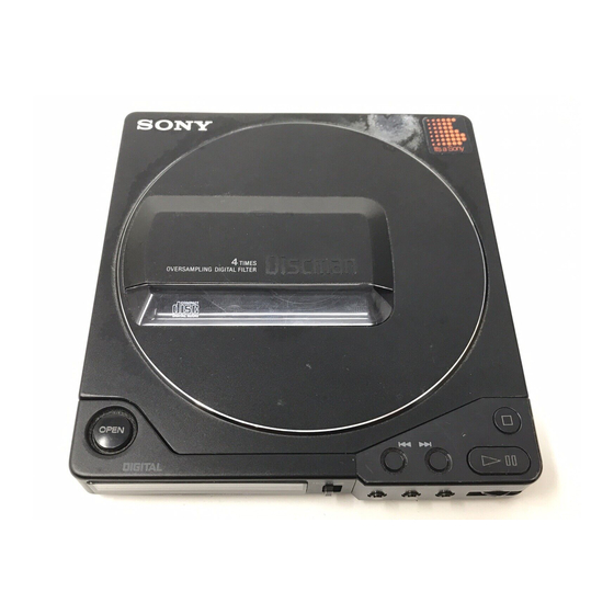 SONY DISCMAN D-25 OPERATING INSTRUCTIONS MANUAL Pdf Download