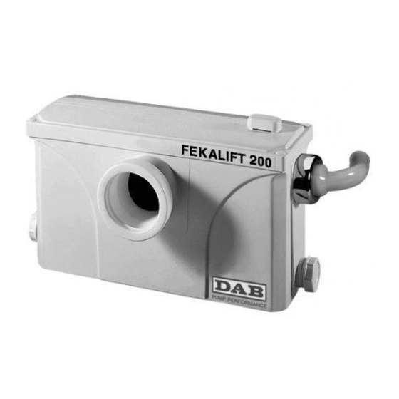 DAB FEKALIFT 100-A Instruction For Installation And Maintenance
