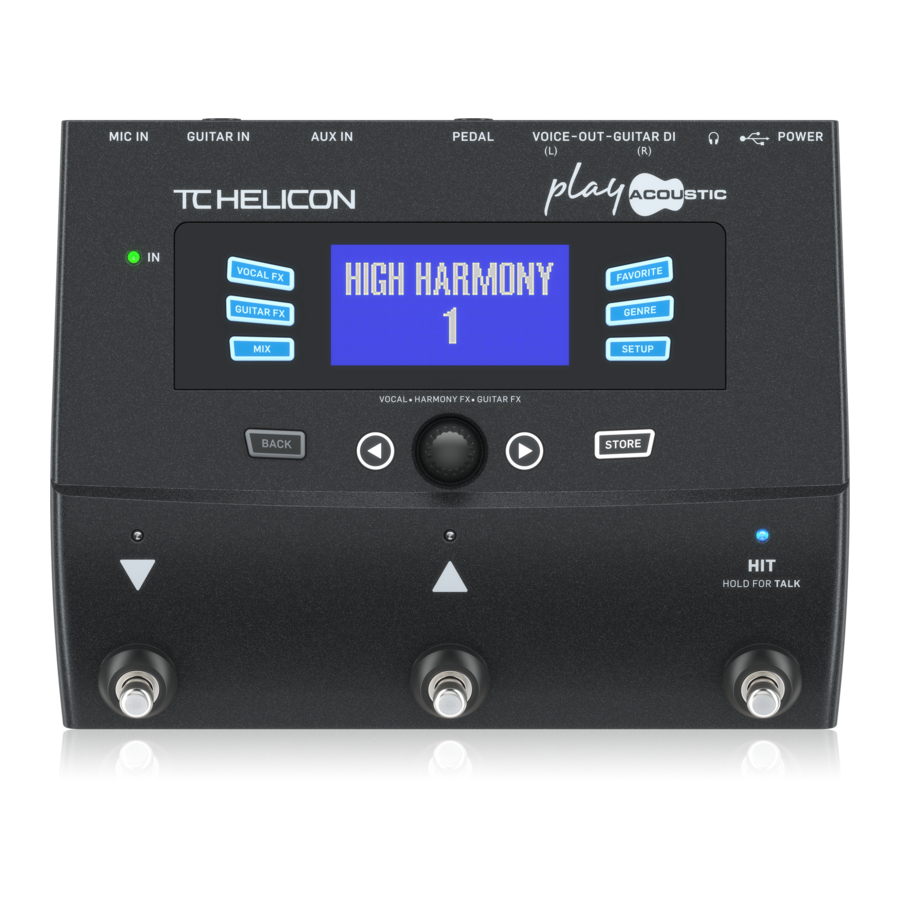 TC-Helicon PLAY ACOUSTIC Quick Start Manual