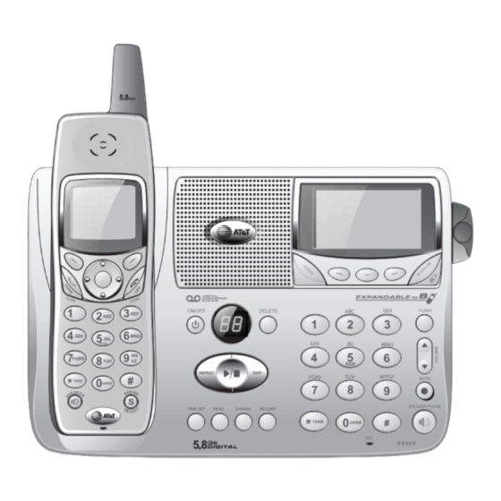 AT&T ATT E5865 -  E5865 5.8 GHz DSS Expandable Cordless Phone User Manual