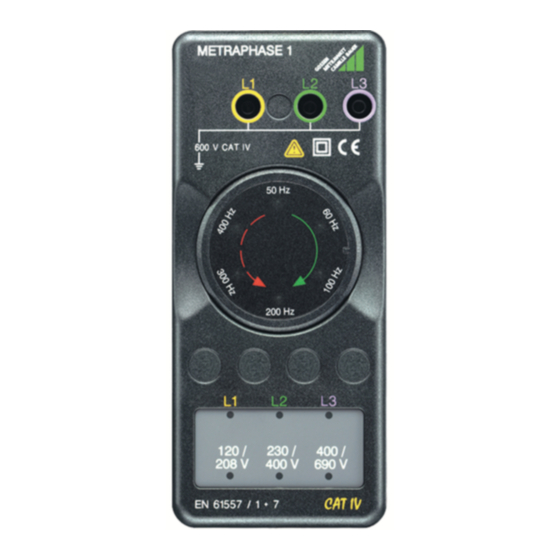 Gossen MetraWatt METRAPHASE 1 Operating Instructions Manual