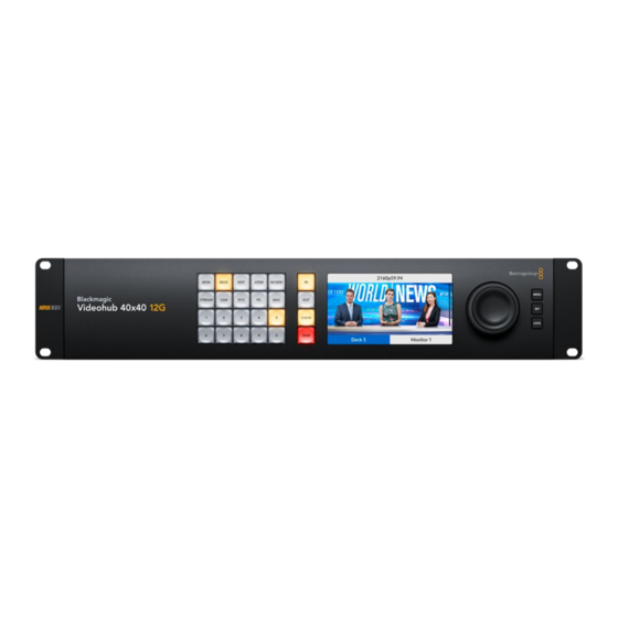 Blackmagicdesign Videohub Smart Control Pro Installation And Operation Manual