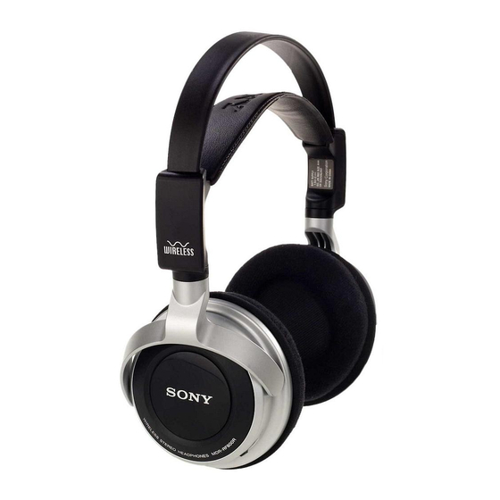 Sony MDR-RF800RK Operating Instructions
