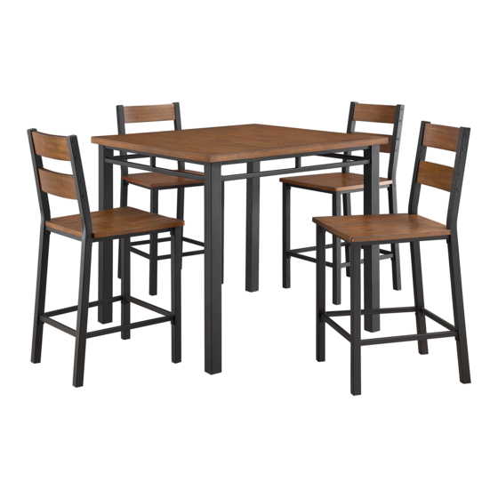 Better Homes and Gardens Mercer 5pc Counter Height Dining BH16-084-499-03 Manual