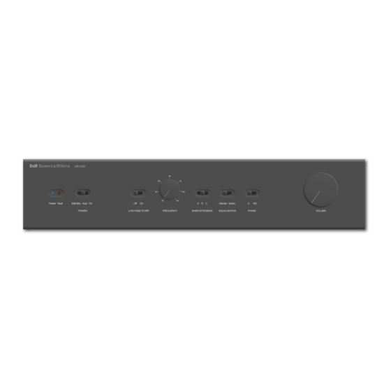 Bowers & Wilkins SA1000 Installation And Setup Manual