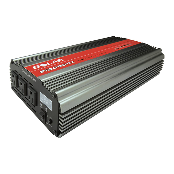 Solar PI30000X Power Inverter Manuals