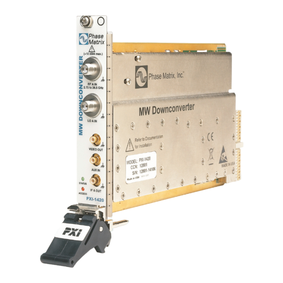 National Instruments Phase Matrix PXI-1420 Quick Start Manual