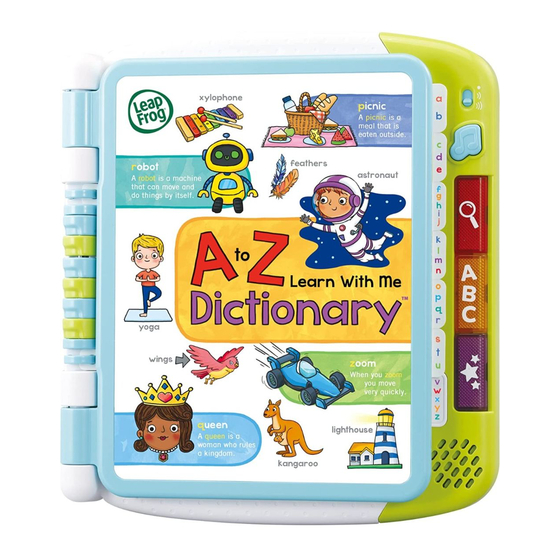 LeapFrog A to Z Learn With Me Dictionary Manuals