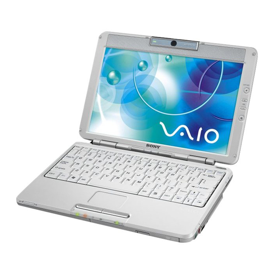 Sony PCG-TR2A - VAIO - Pentium M 1 GHz User Manual