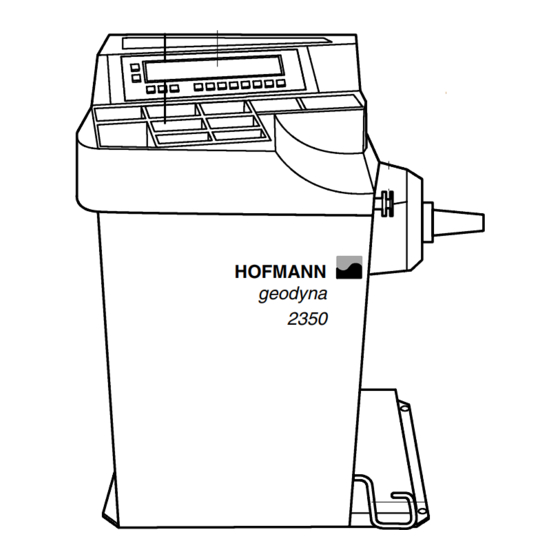 Hofmann Geodyna 2350 Operation Manual