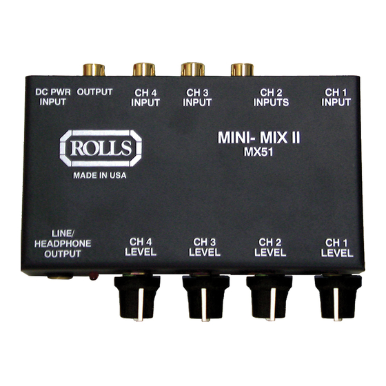 Rolls MINI-MIXII MX51 Owner's Manual