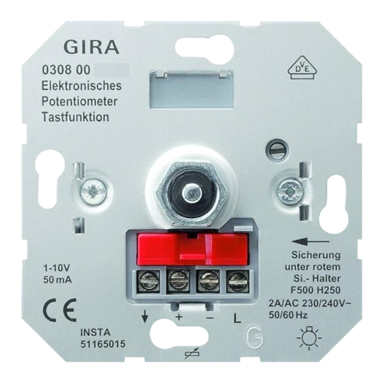 Gira 0309 00 Operating Instructions Manual