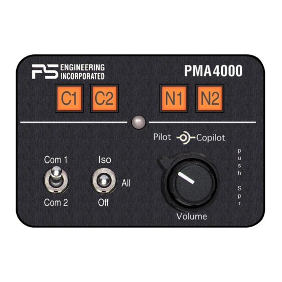 PS Engineering PMA4000 TSO Installation And Operation Manual