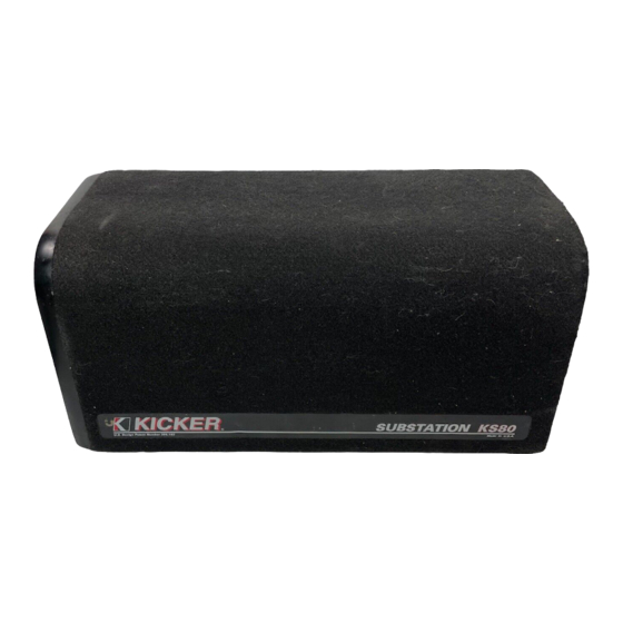 Kicker KSR Series Quick Start Manual