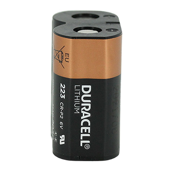 Duracell Lithium/Manganese Dioxide Ultra 223 Specification Sheet